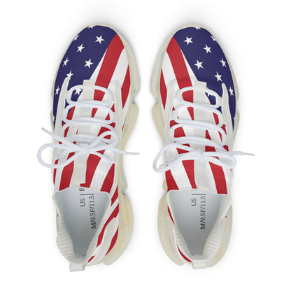 Flag Shoes Men's Mesh Sneakers - USA Flag Running Shoes, Sporty Footwear, Casual Sneakers, Independence Day Gift, Active Lifestyle